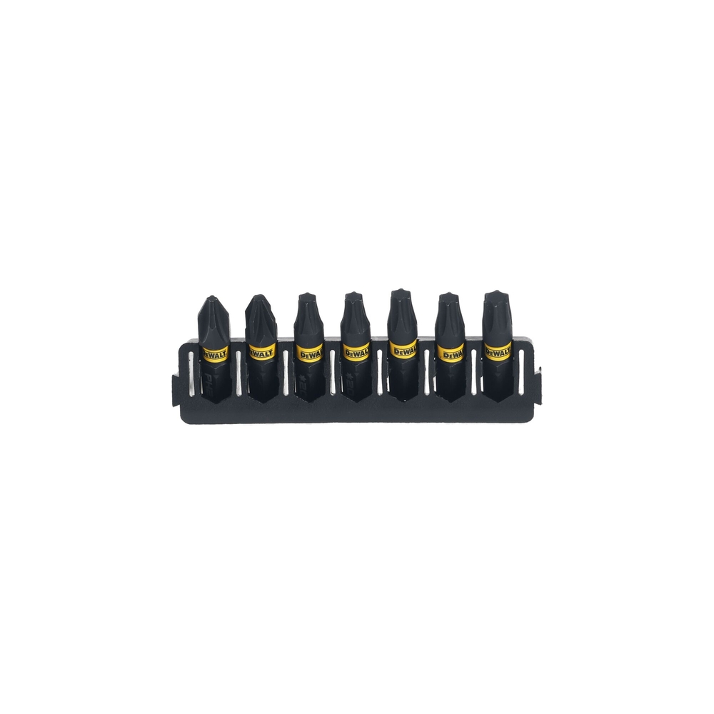 Barrette de 7 embouts de vissage Phillips/Pozidriv/Torx impact-torsion 25 mm - DT70810-QZ - DEWALT