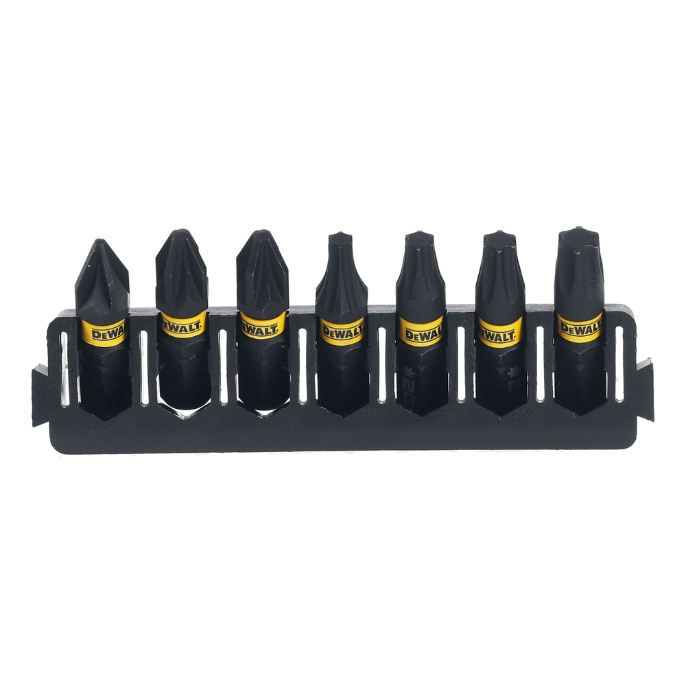 Barrette de 7 embouts de vissage Phillips/Torx impact-torsion 25 mm - DT70813-QZ - DEWALT