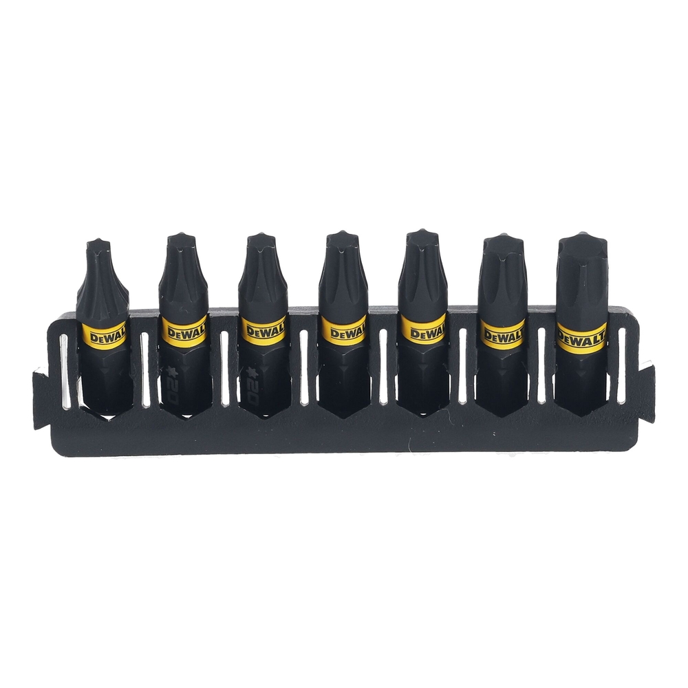 Barrette de 7 embouts de vissage Torx impact-torsion 25 mm - DT70816-QZ - DEWALT