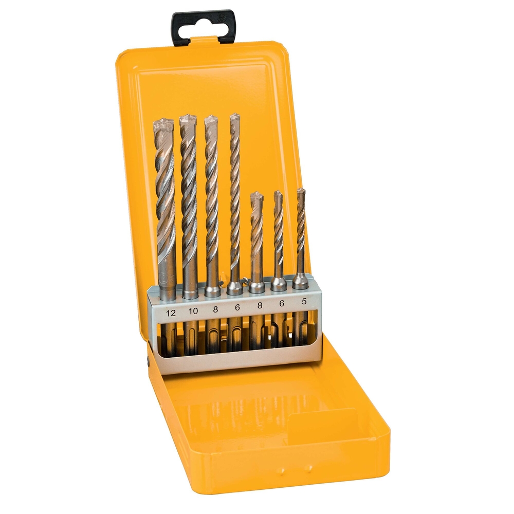 Coffret de 7 forets SDS-Plus carbure Extreme diam : 5 ,6 (x2), 8 (x2), 10, 12 mm - DT9701-QZ - DEWALT