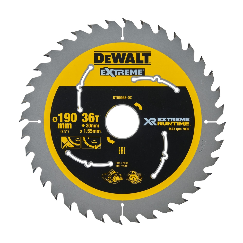 Lame de scie circulaire 190x30 mm, 36 dents, ATB/tronçonnage, angle d'attaque 25 - DT99563-QZ - DEWALT