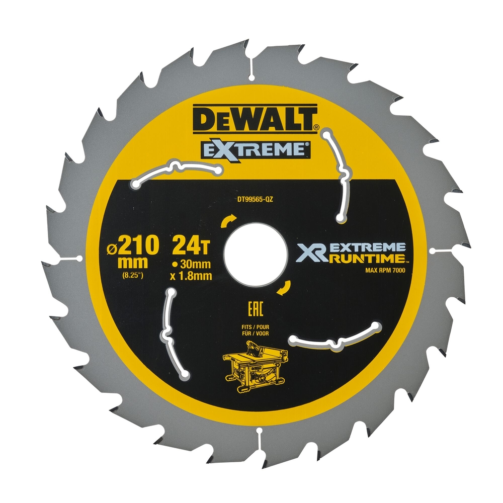 Lame de scie circulaire stationnaire carbure XR Runtime, 210 x 30 mm, 24 dents - DT99565-QZ - DEWALT