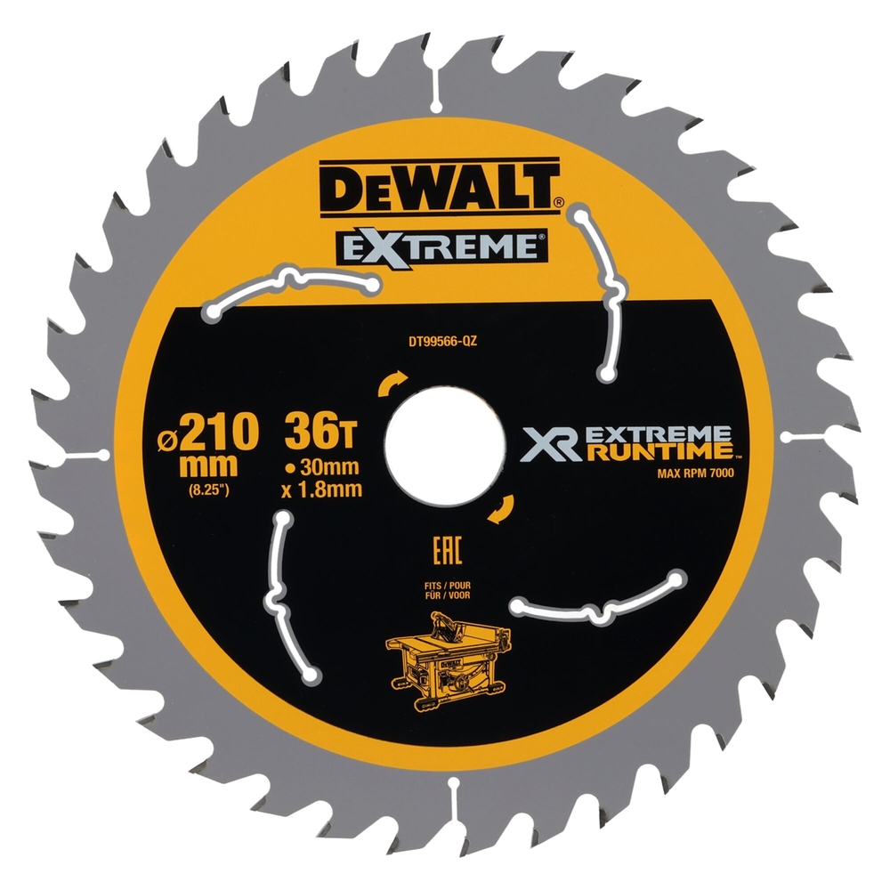 Lame de scie circulaire stationnaire carbure XR Runtime, 210 x 30 mm, 36 dents - DT99566-QZ - DEWALT