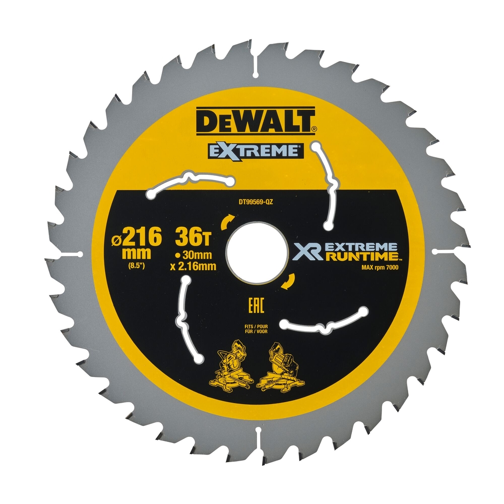 Lame de scie circulaire stationnaire carbure XR Runtime, 216 x 30 mm, 36 dents - DT99569-QZ - DEWALT