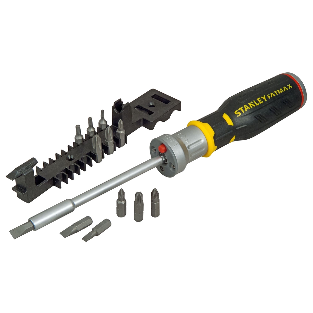 Big tournevis porte-embouts à cliquet + LED + 12 embouts + râtelier - FMHT0-62689 - STANLEY FATMAX