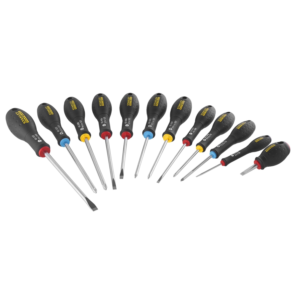Tournevis d'électricien + mécanicien + Phillips + Pozidriv - 12 pièces - Fatmax - FMHT65426-0 - STANLEY FATMAX