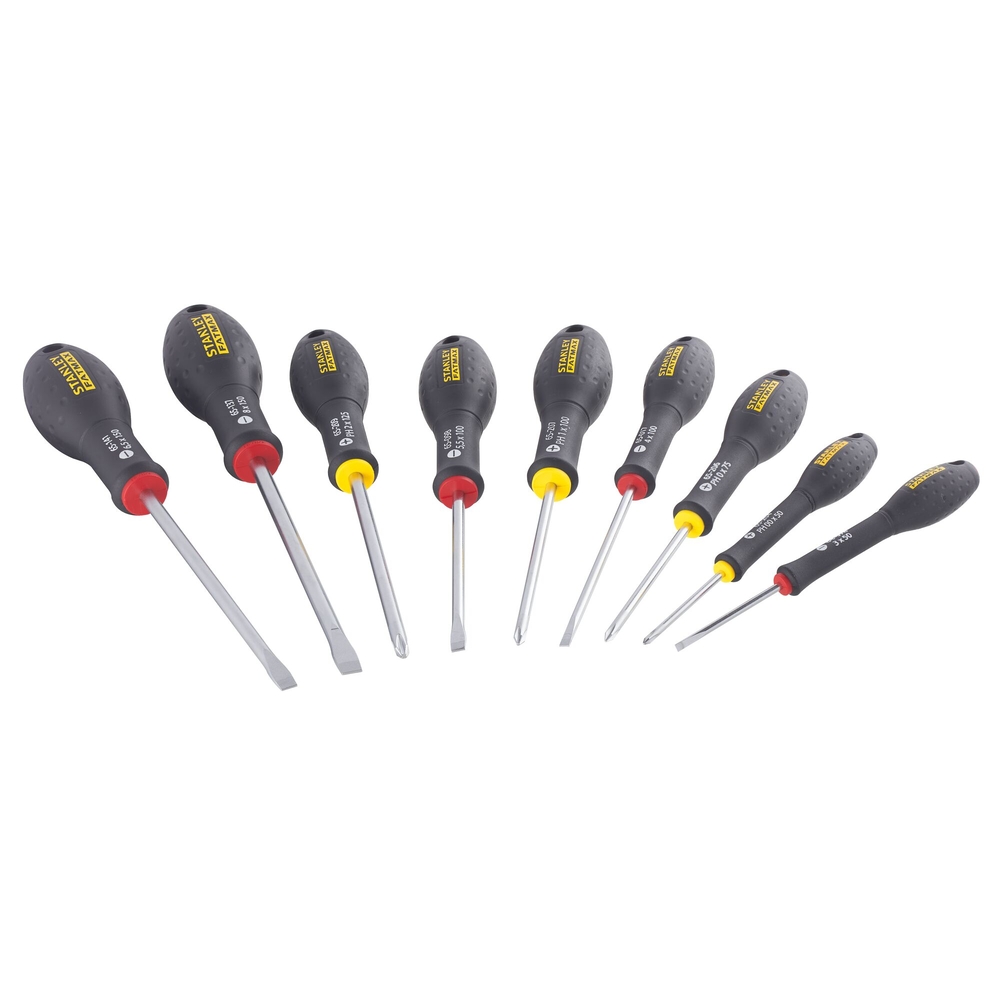 Tournevis d'électricien + mécanicien + Phillips + testeur - 10 pièces - Fatmax - FMHT65439-0 - STANLEY FATMAX
