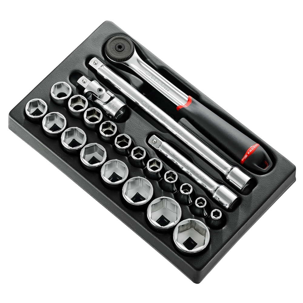 Module douilles 6 pans métriques 23 pièces 1/2