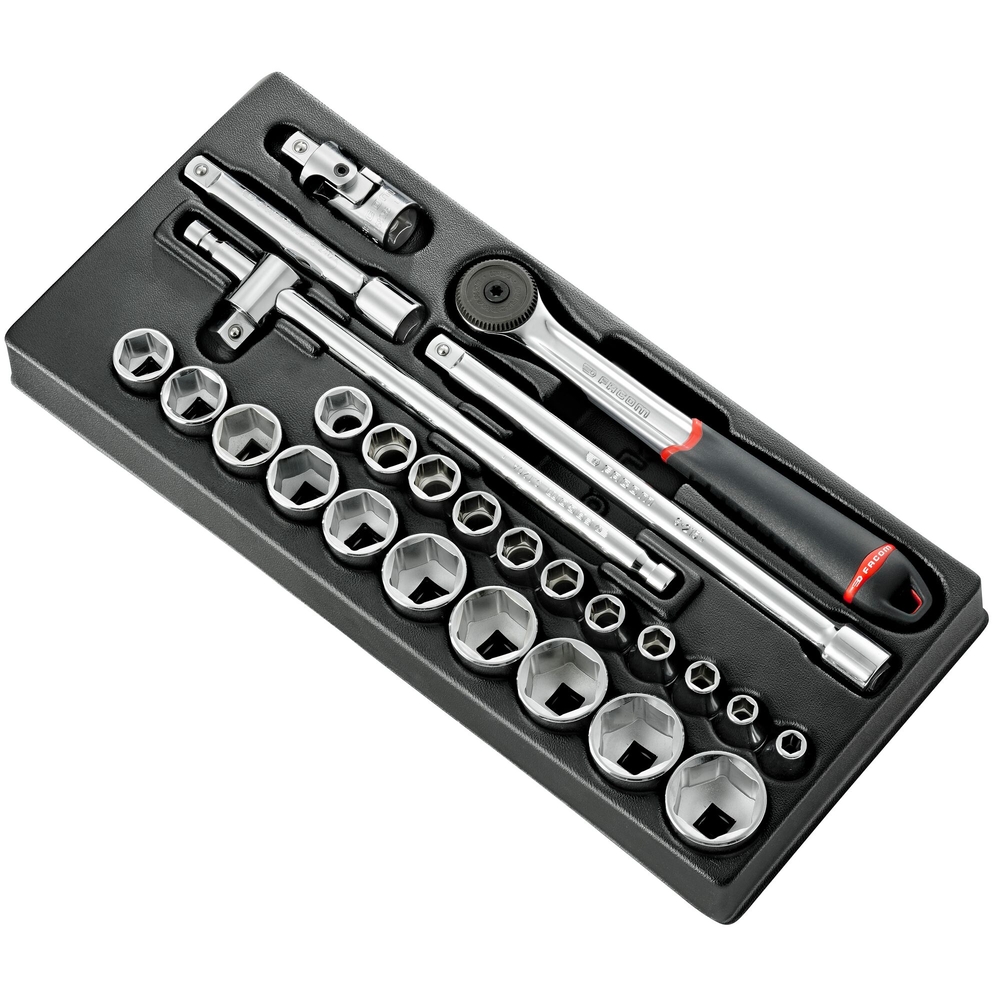 Module douilles 6 pans métriques 26 pièces 1/2