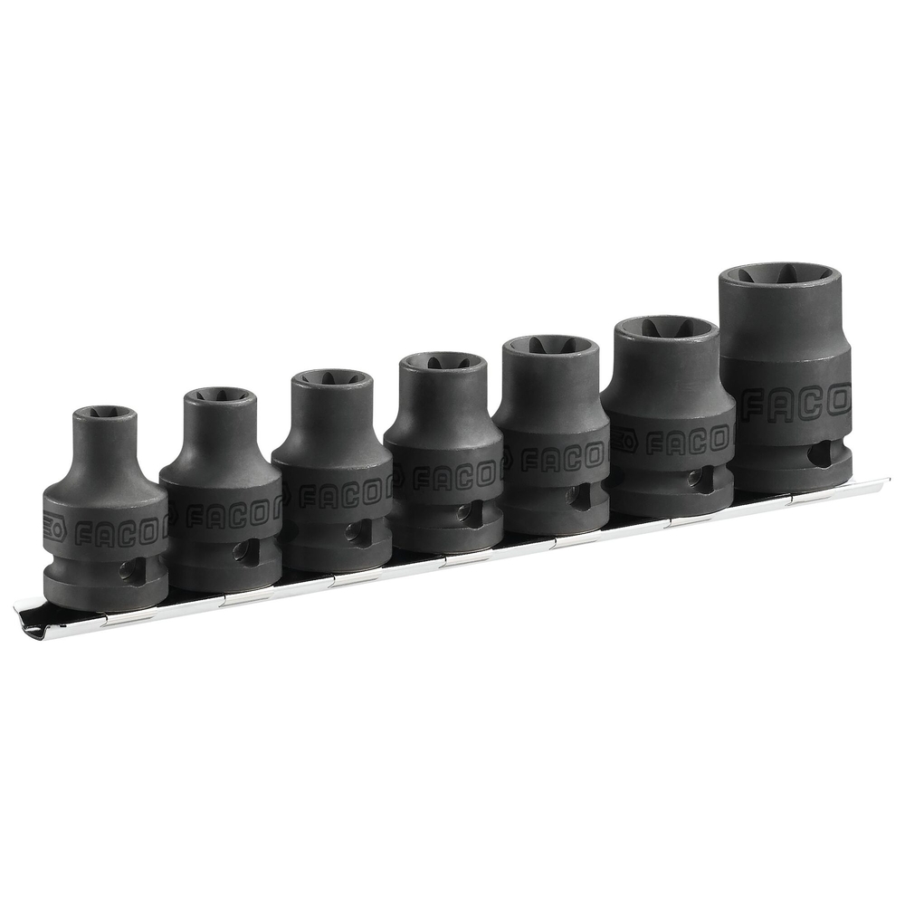 Jeu de 7 douilles impact Torx sur rack 1/2 - FACOM - NSTX.J7