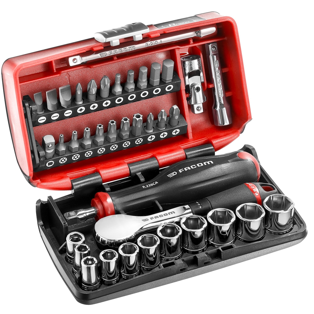 Jeu de douilles 6 pans métriques 38 pièces 1/4