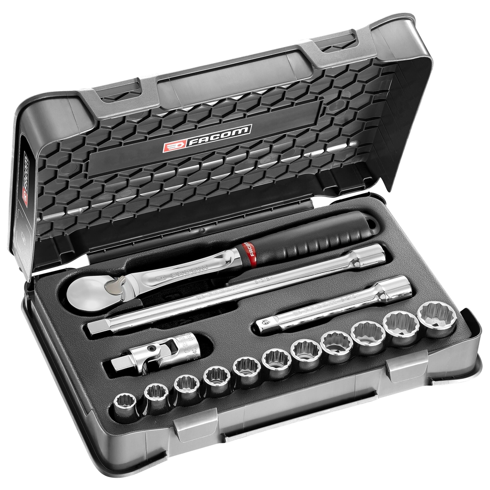 Coffret douilles 12 pans en pouces 15 pièces 1/2