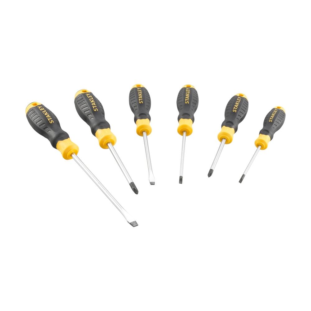 Tournevis Cushion Grip Phillips + électricien + mécanicien - jeu de 6 pièces - STHT16165-0 - STANLEY