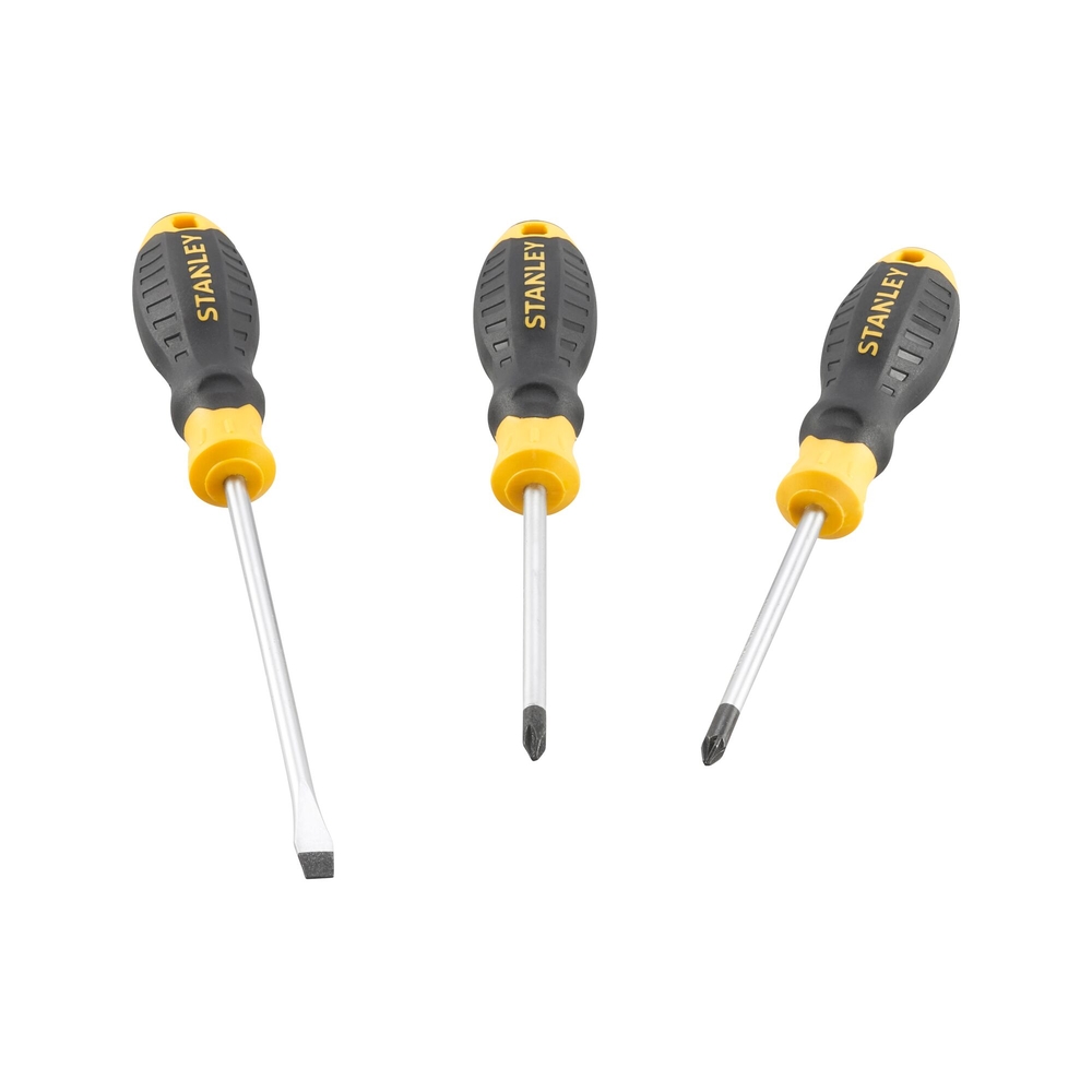 Tournevis Cushion Grip Phillips + Pozidriv + mécanicien - jeu de 3 pièces - STHT16168-0 - STANLEY