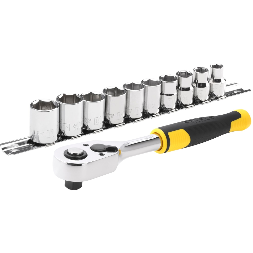 Cliquet 72 dents - 3/8’’ + 10 douilles - 11 pièces - STMT82670-0 - STANLEY