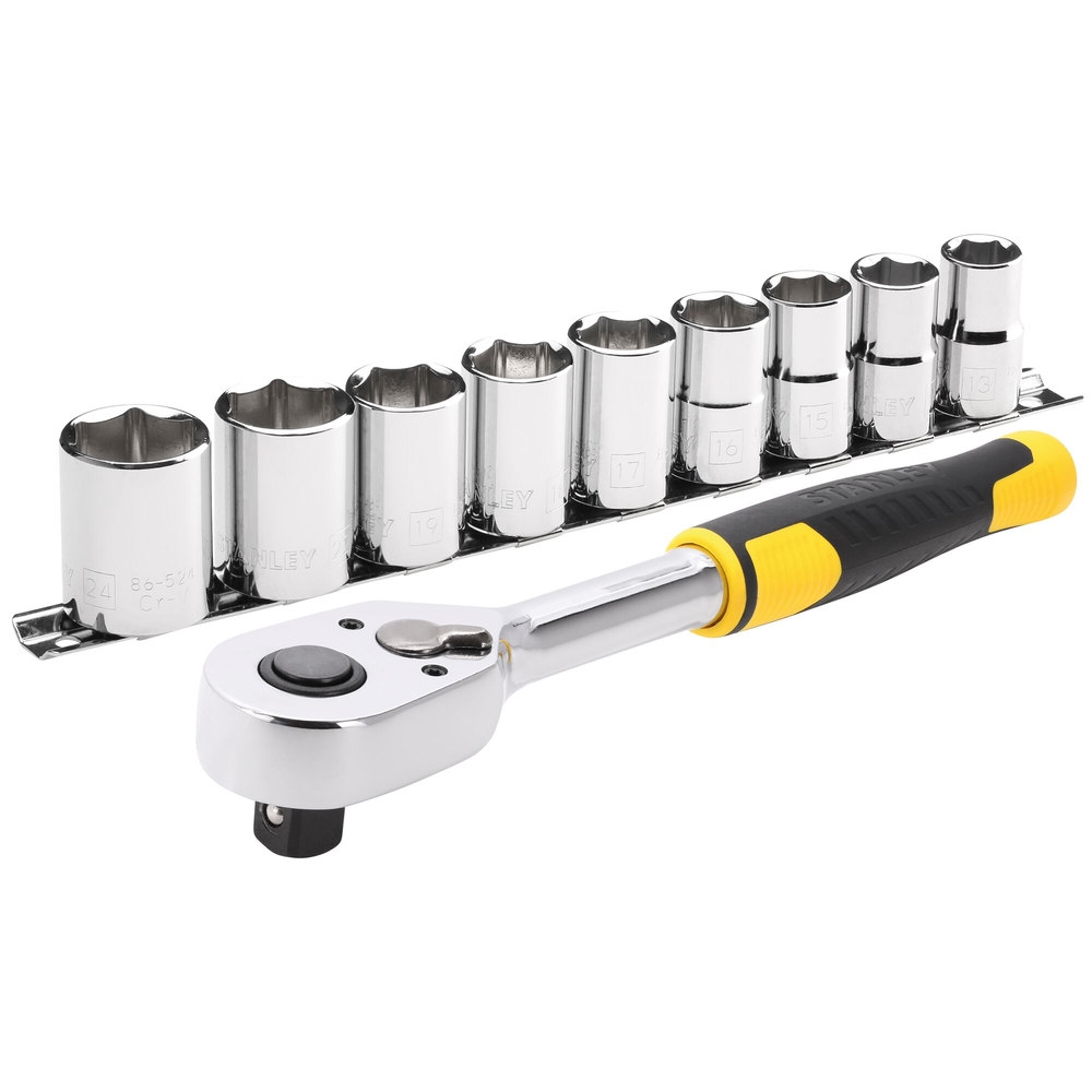 Cliquet 72 dents - 1/2’’+ 9 douilles - 10 pièces - STMT82671-0 - STANLEY
