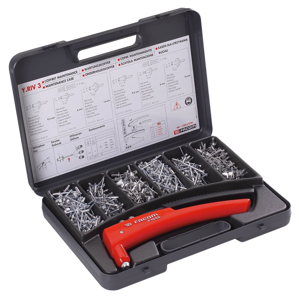 Coffret maintenance rivets aluminium - FACOM - Y.RIV3