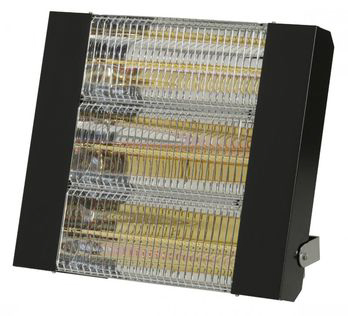 Chauffage radiant infrarouge SOVELOR électrique IPX5 halogènes à quartz. Epoxy Noir - IRC4500CN