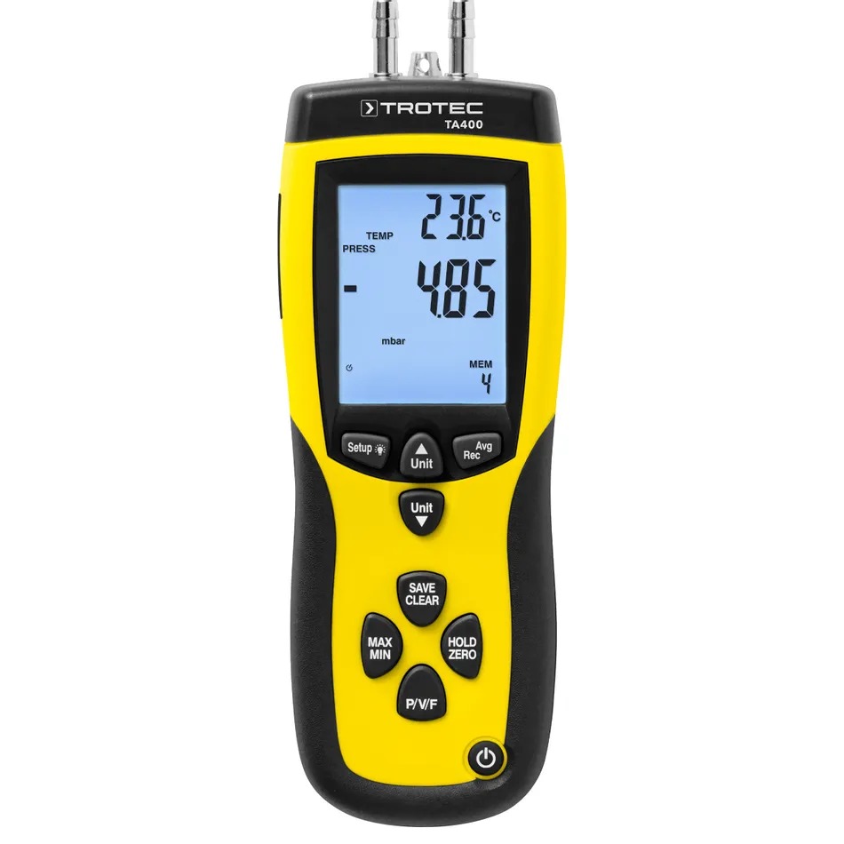 Anémomètre à tube de Pitot avec certificat d'étalonnage TROTEC - TA400