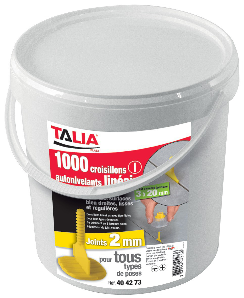 Croisillon auto-nivelant lineaire 2 mm 1000 pieces TALIAPLAST - 404273