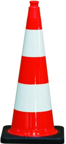 Cône plastique TALIAPLAST PVC pied caoutchouc 75 cm - 520303