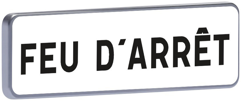 Panneau permanent M9g feu d'arrêt 700x200 c1 TALIAPLAST - 521433
