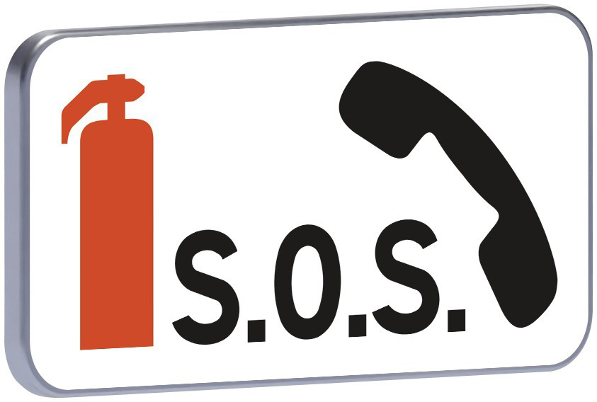 Panneau permanent M9f 700x350 c1 zone téléphone sos avec extincteur TALIAPLAST - 521450