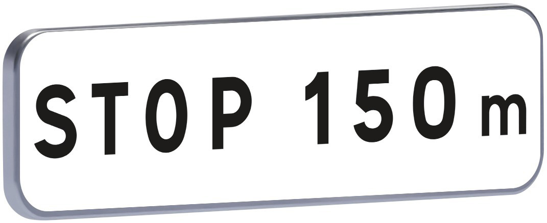Panneau permanent M5b distance du stop à spécifier 900x250 c1 TALIAPLAST - 521461
