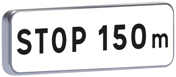 Panneau permanent M5b distance du stop à spécifier 500x150 c2 TALIAPLAST - 521501