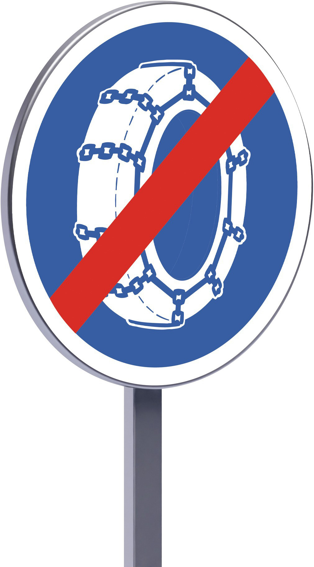 Panneau permanent B44 650 c1 fin obligatoire de l'usage de chaînes à neige TALIAPLAST - 522736