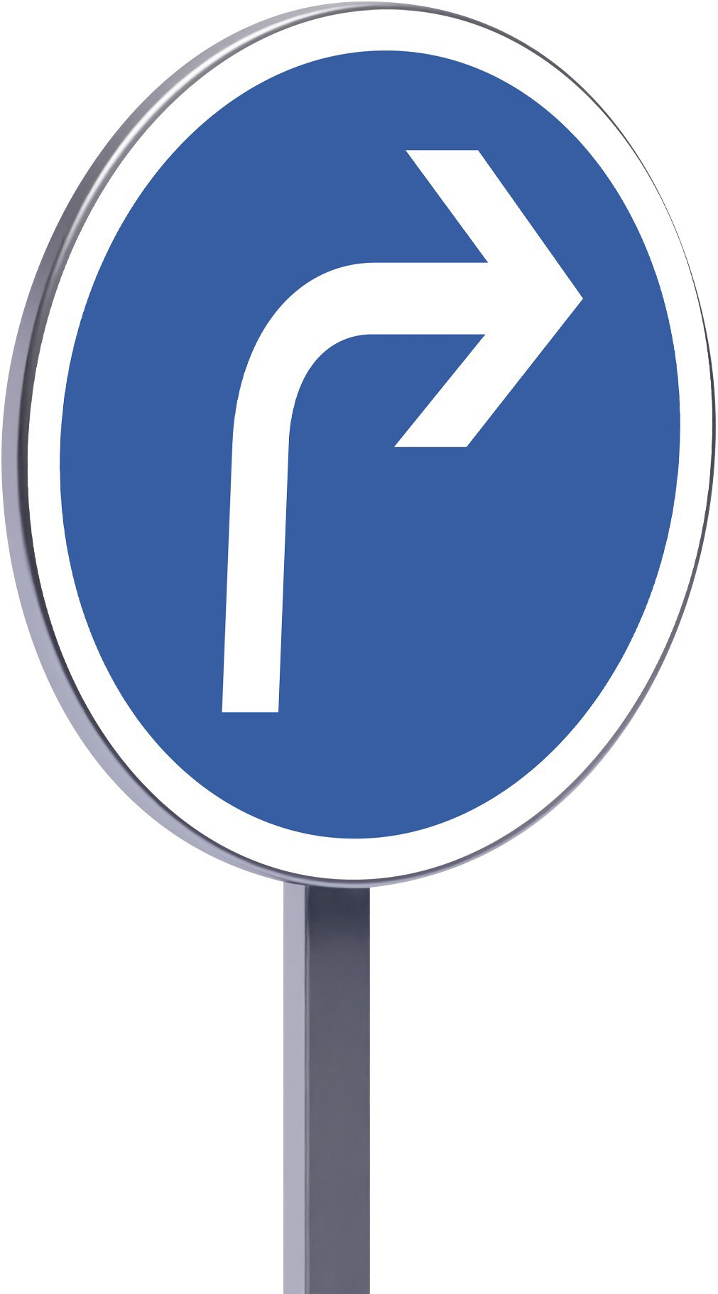Panneau permanent B21c1 850 c1 direction obligatoire à la prochaine intersection à droite TALIAPLAST - 522821