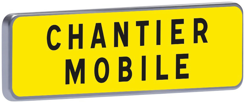 Panneau temporaire Km9 700 c2 jaune chantier mobile TALIAPLAST - 525407