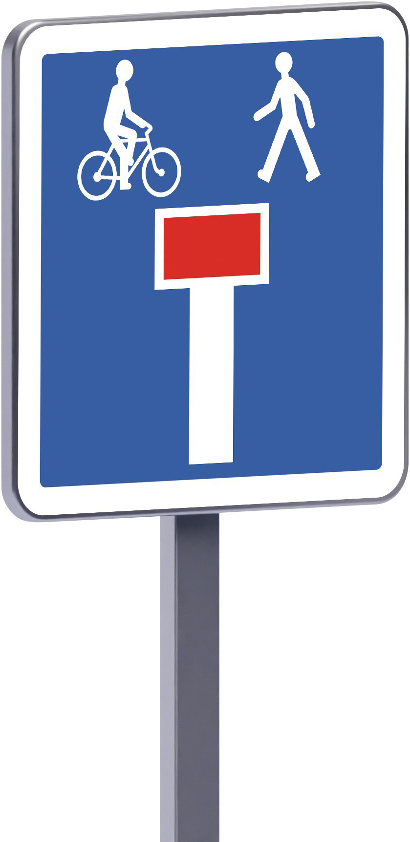 Panneau permanent C13d 500x500 c1 impasse uniquement accessible par ls piétons et les cyclistes TALIAPLAST - 528112