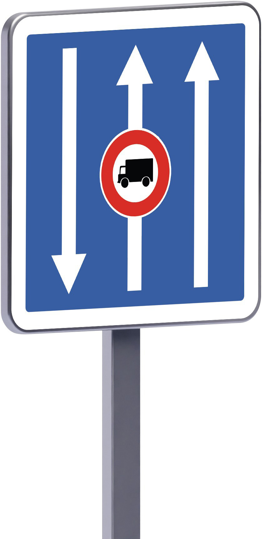 Panneau permanent C24a 500x500 c2 condition de circulation par voie sur la route suivie TALIAPLAST - 528115