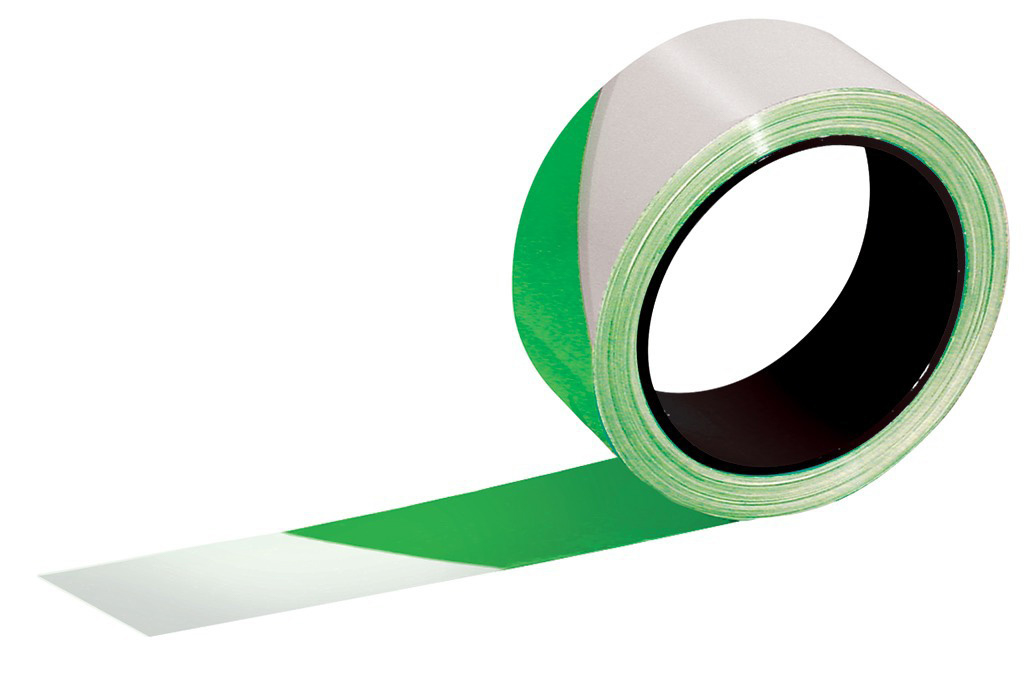 rouleau rubalise 'rubaplast' vert / blanc 100m x 50 mm TALIAPLAST - 540312