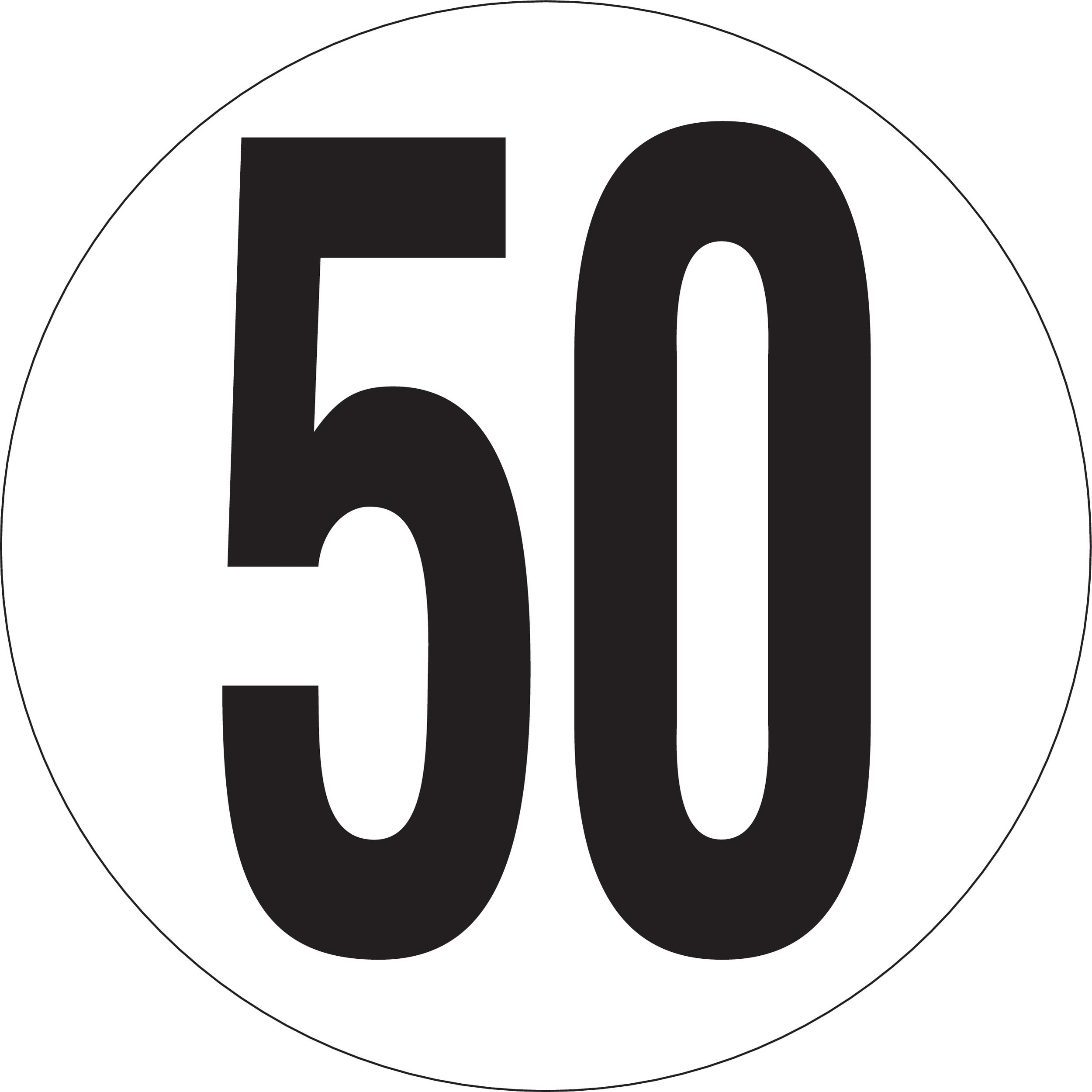PANNEAU VEHICULES LIMITES A 50 KM/H PS CHOC Ø 200 TALIAPLAST - 628241
