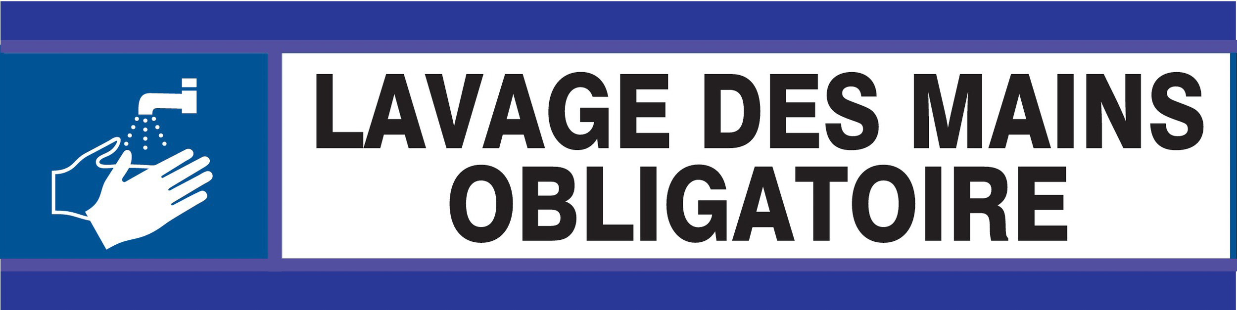 PANNEAU OBLIGATION DE SE LAVER LES MAINS D-SIGN 180X45MM TALIAPLAST - 630501