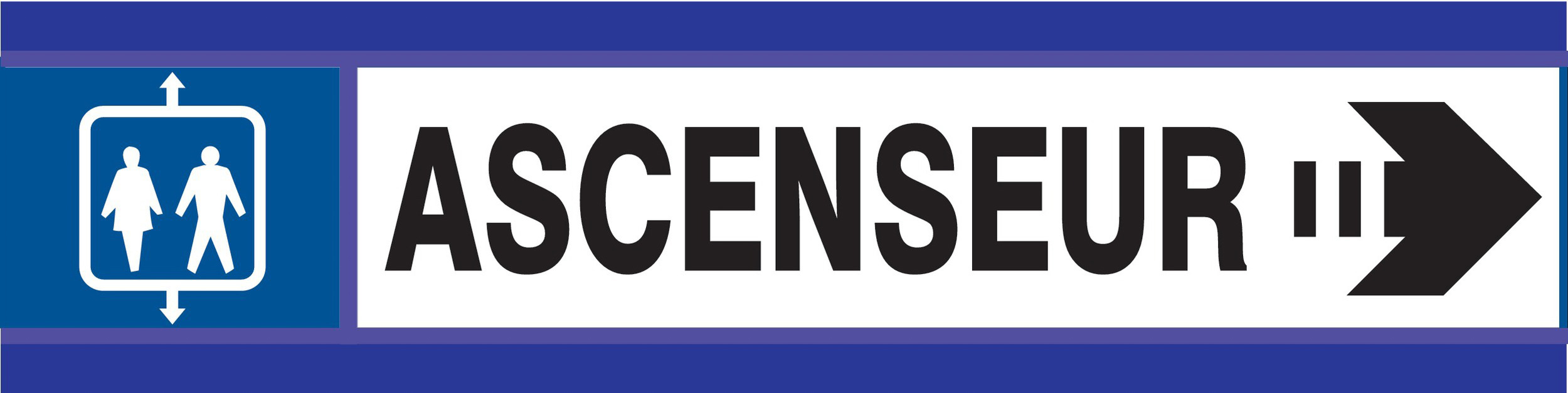PANNEAU ASCENSEUR FLECHE A DROITE D-SIGN 180X45MM TALIAPLAST - 630603