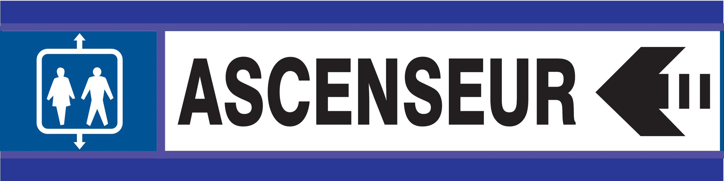 PANNEAU ASCENSEUR FLECHE A GAUCHE D-SIGN 180X45MM TALIAPLAST - 630604