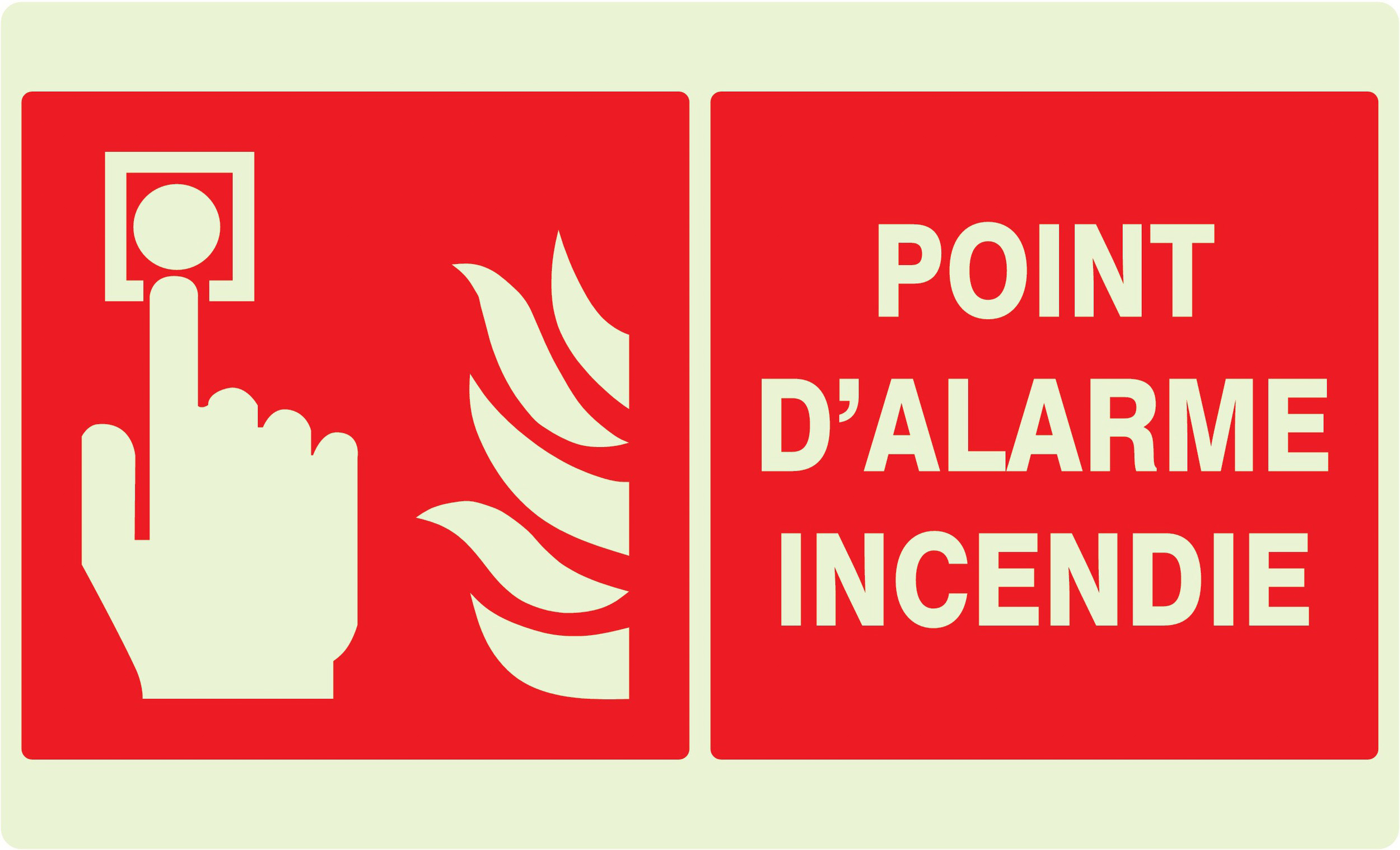 PANNEAU POINT D'ALARME INCENDIE LUMINESCENT 330X200MM TALIAPLAST - 631103