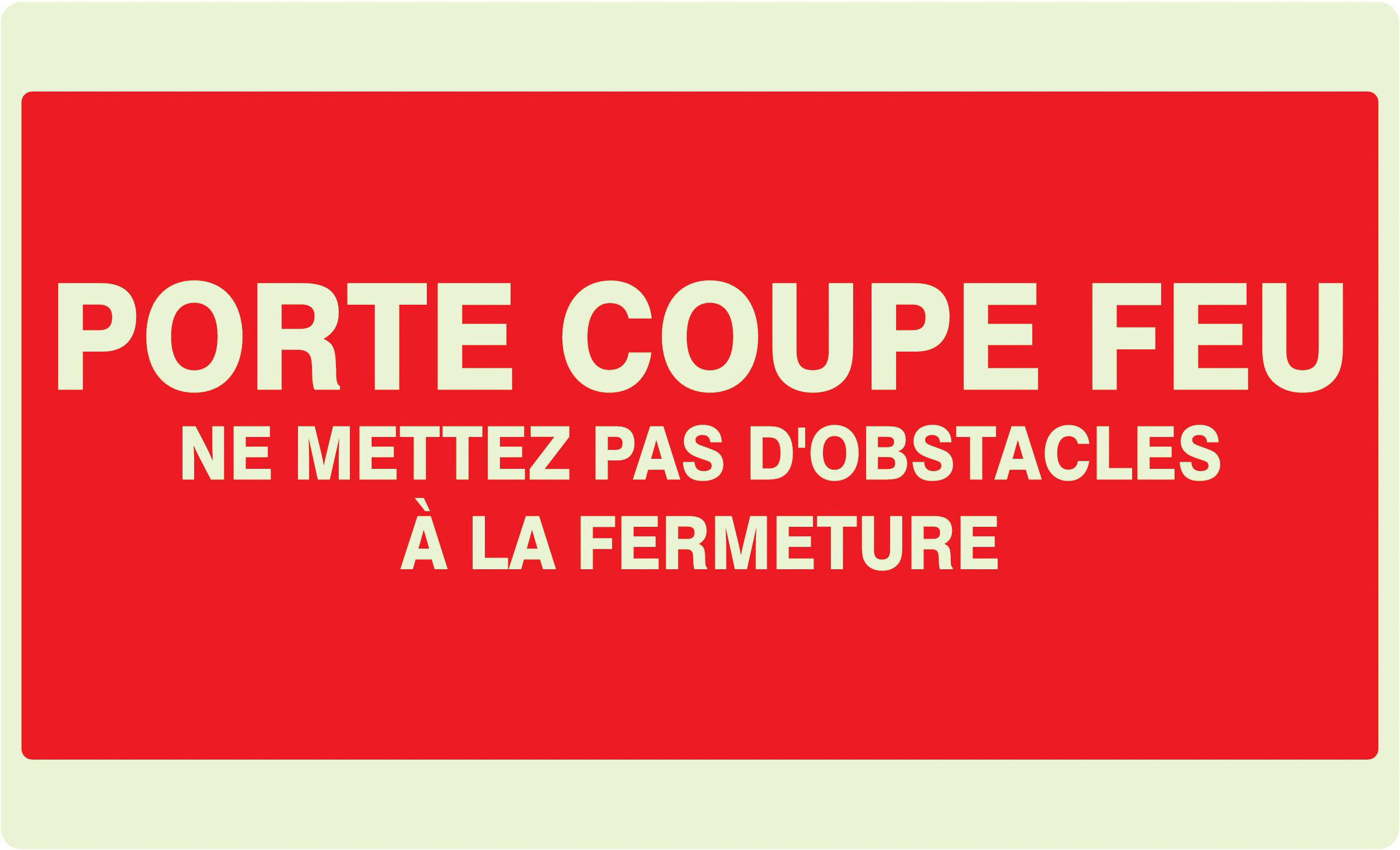 PANNEAU PORTE COUPE-FEU (+ TEXTE) LUMINESCENT 330X200MM TALIAPLAST - 631104