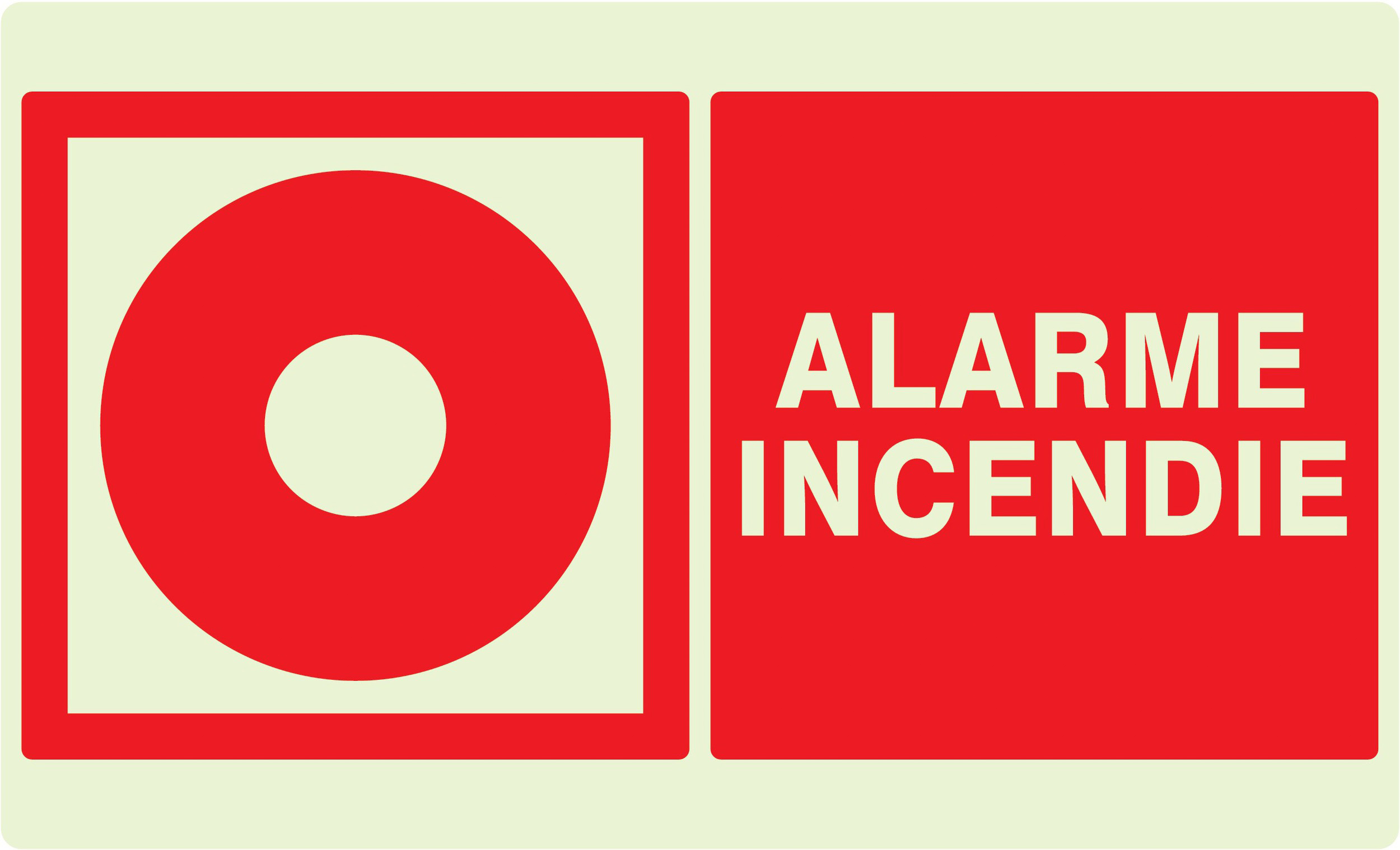 PANNEAU ALARME INCENDIE LUMINESCENT 330X200MM TALIAPLAST - 631106