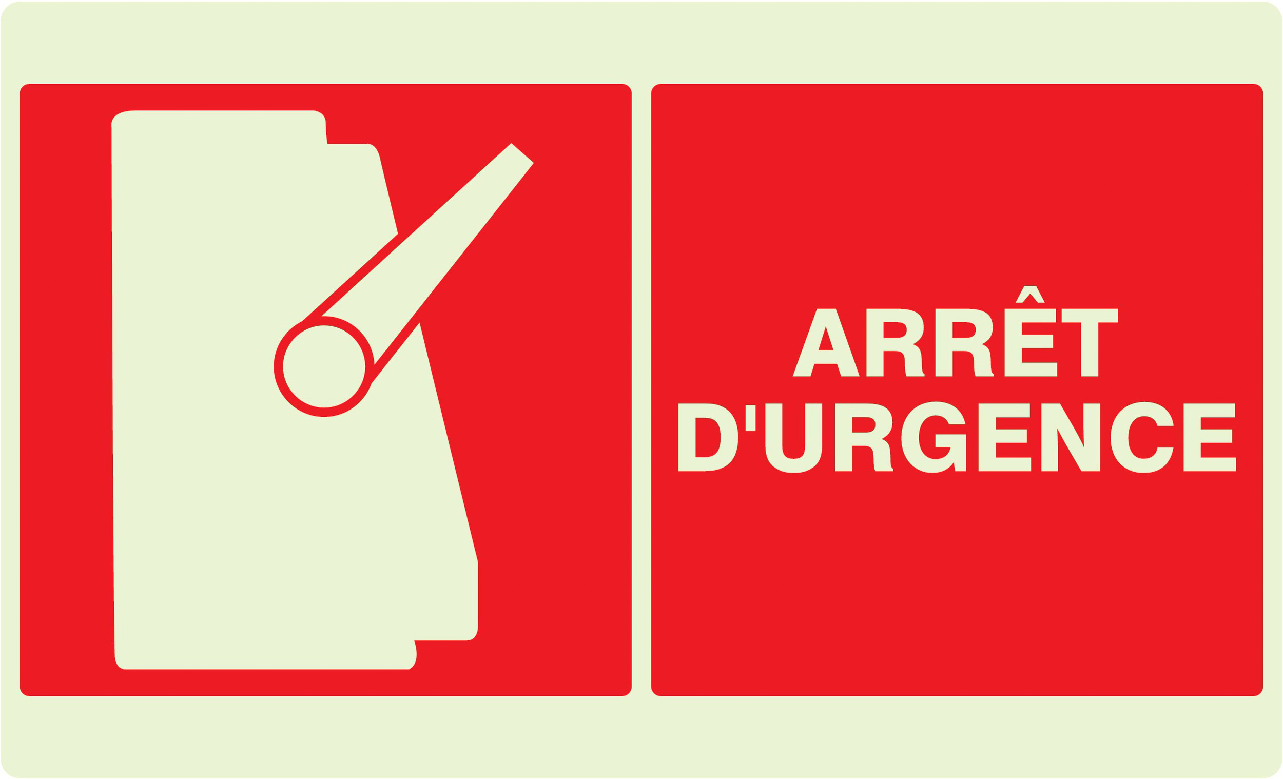 PANNEAU ARRET D'URGENCE LUMINESCENT 330X200MM TALIAPLAST - 631110