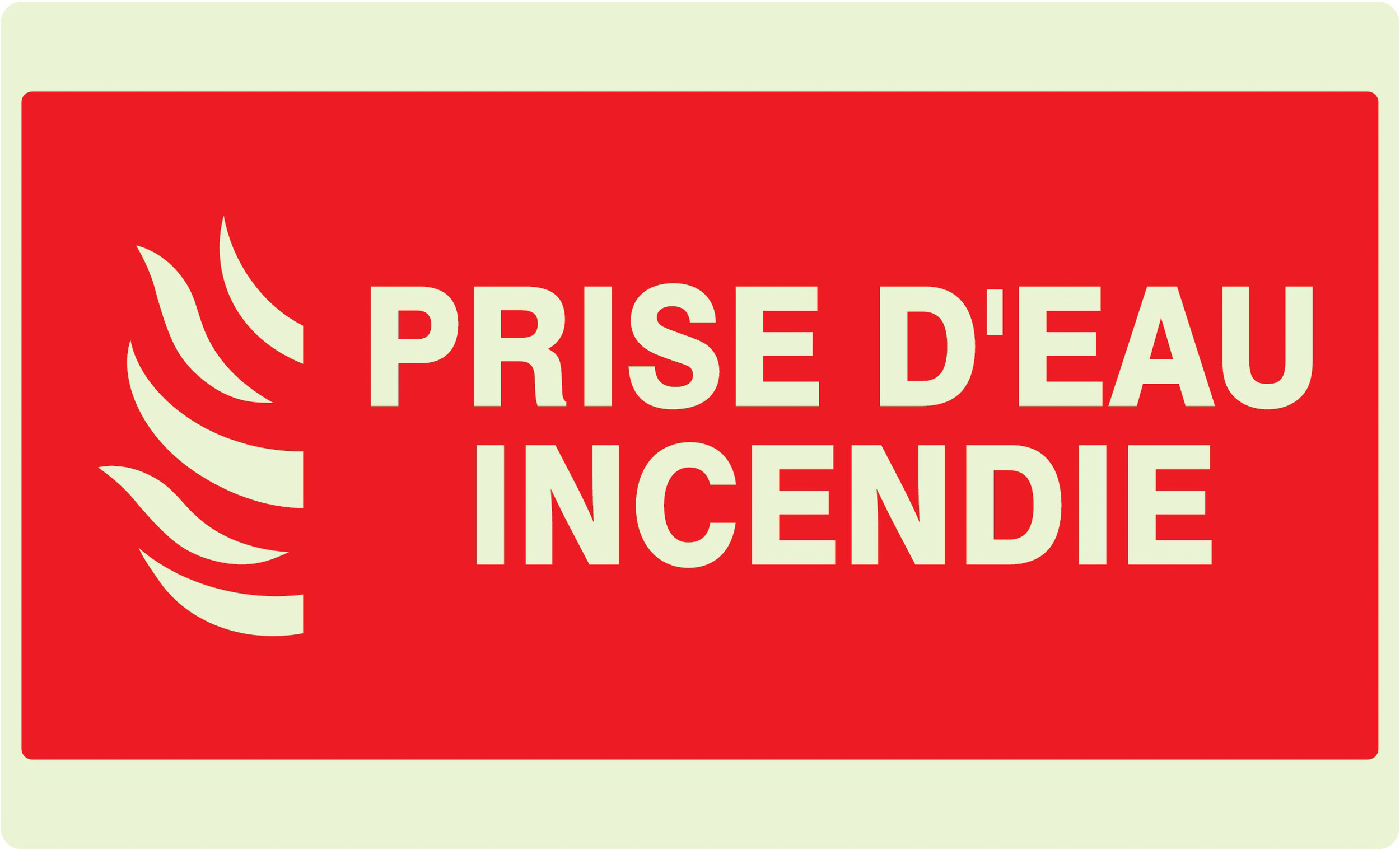 PANNEAU PRISE D'EAU INCENDIE LUMINESCENT 330X200MM TALIAPLAST - 631113