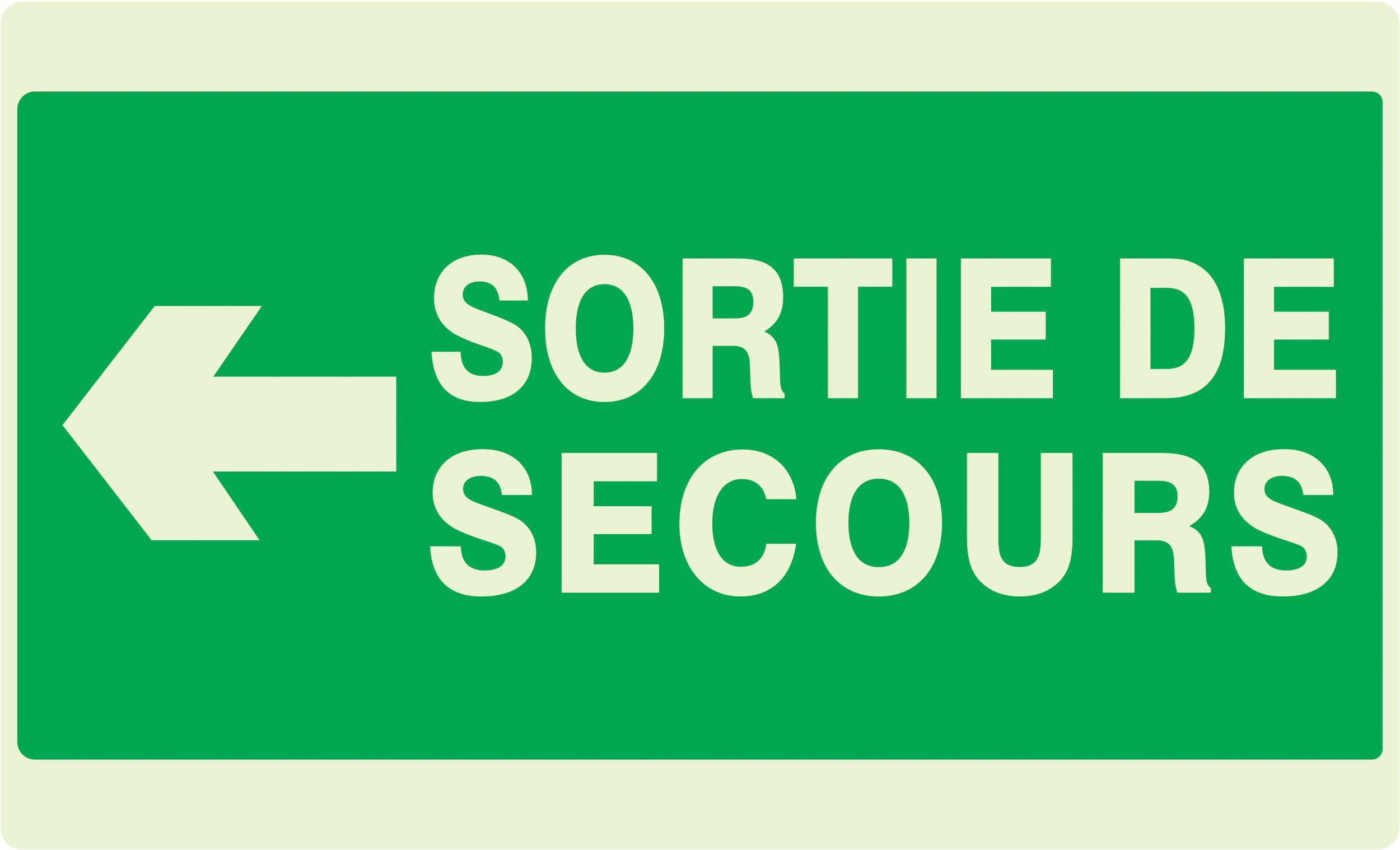 SORTIE DE SECOURS FLECHE A GAUCHE LUMINESCENT 330x200mm TALIAPLAST - 631414
