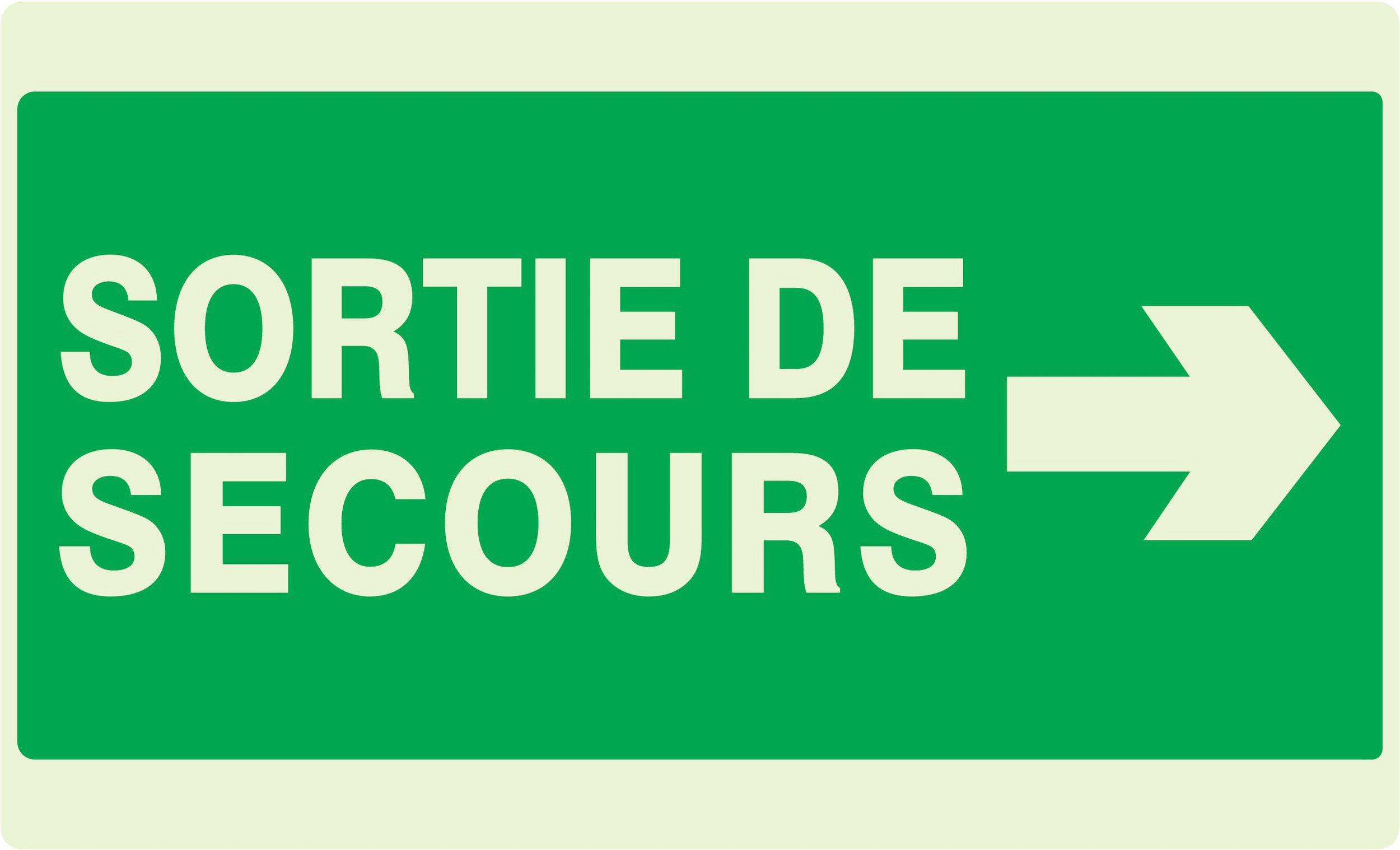 SORTIE DE SECOURS FLECHE A DROITE LUMINESCENT 330x200mm TALIAPLAST - 631415