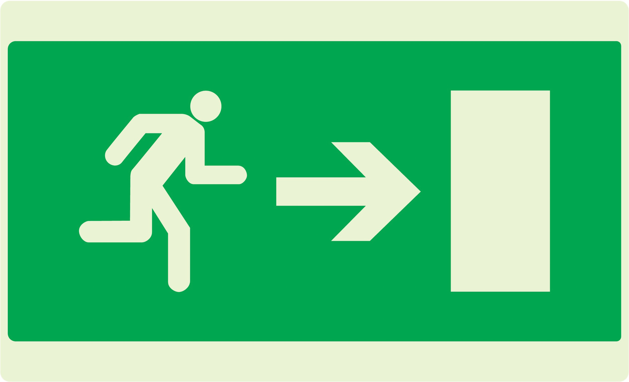 PANNEAU EVACUATION VERS SORTIE DROITE LUMINESCENT 330X200MM TALIAPLAST - 631425
