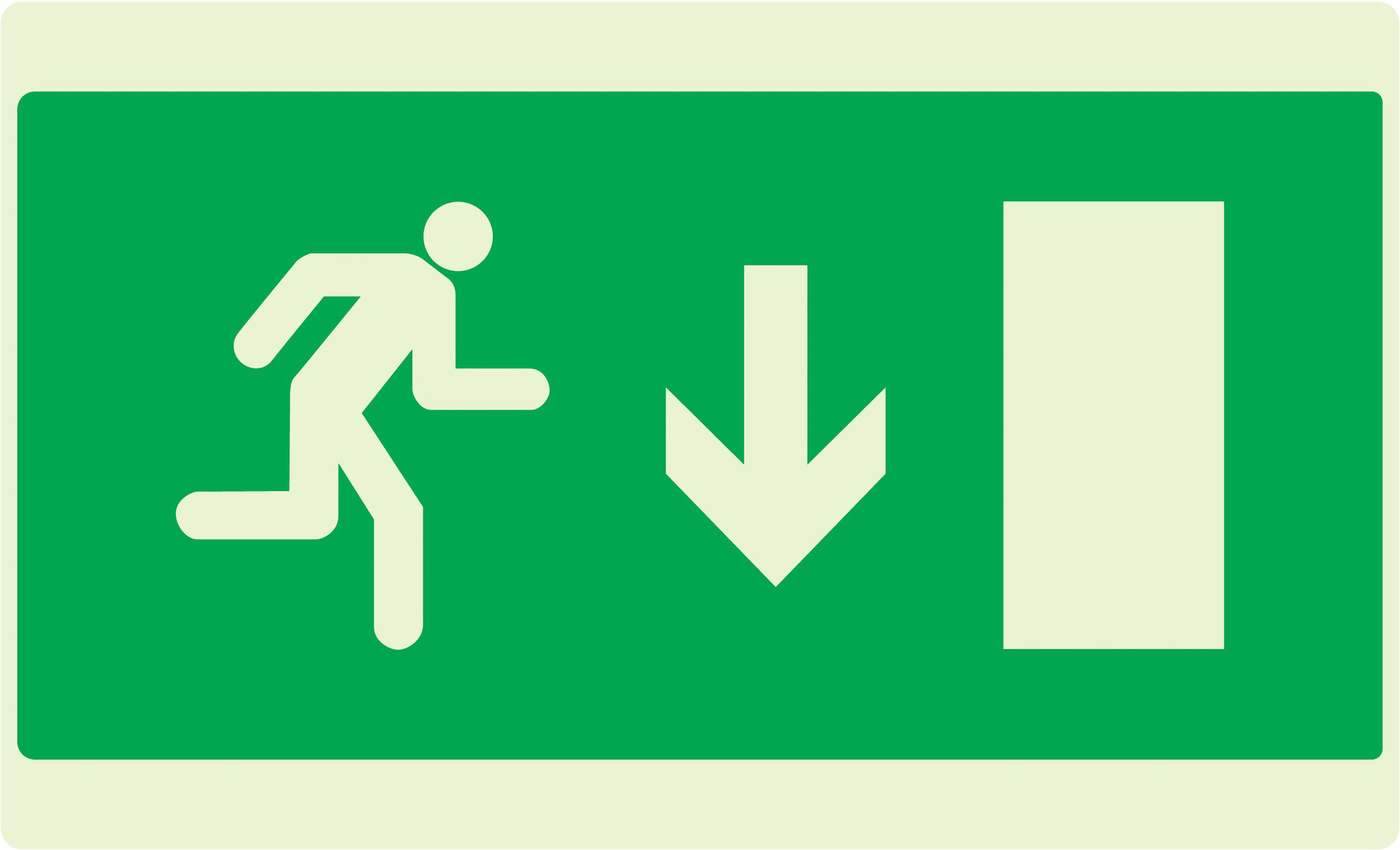 PANNEAU EVACUATION SORTIE BAS DROITE LUMINESCENT 330X200MM TALIAPLAST - 631426