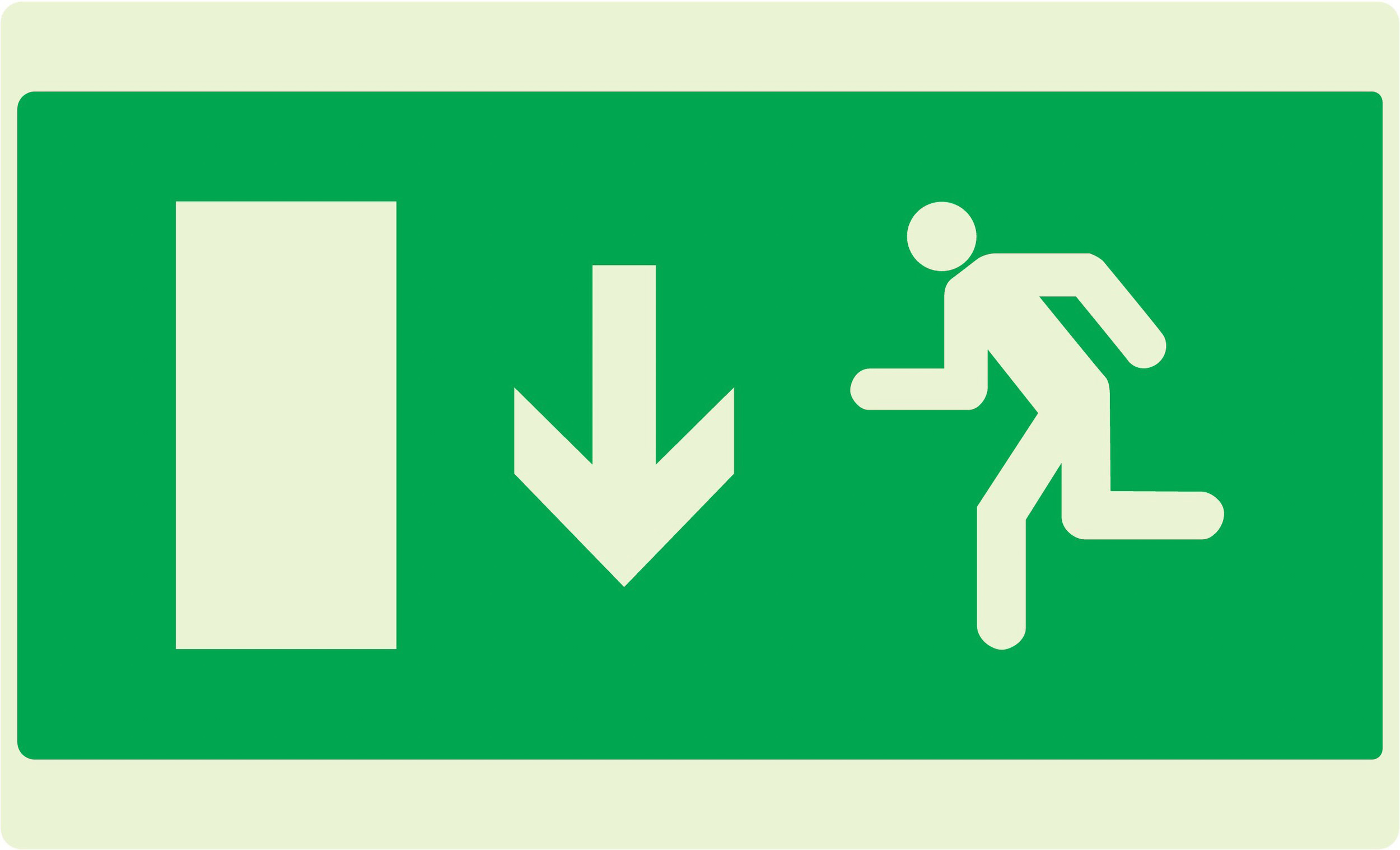 PANNEAU EVACUATION SORTIE BAS GAUCHE LUMINESCENT 330X200MM TALIAPLAST - 631427