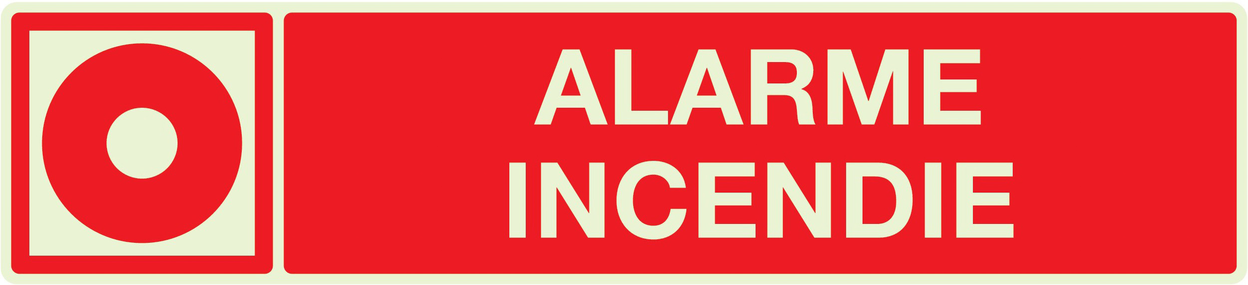 PANNEAU ALARME INCENDIE LUMINESCENT 330X75MM TALIAPLAST - 635106